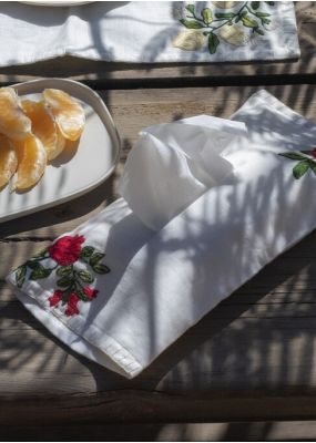Pomegranate Embroidered Tissue Box Cover 