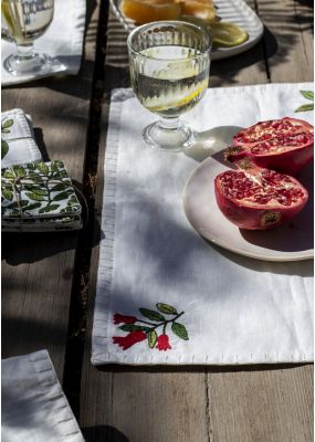 Pomegranate Embroidered Placemat 