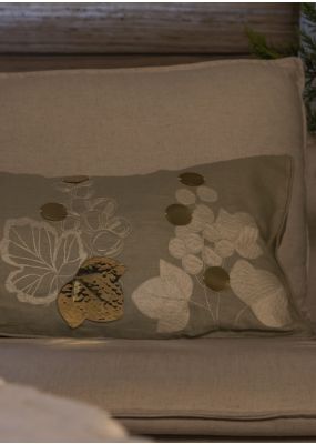 Grapevines with Hammered Metal Cushion Cover