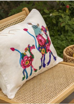Two Camels Train Cushion Cover 