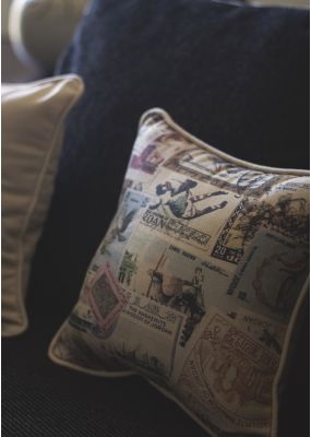 Jordanian Postage Stamps Cushion