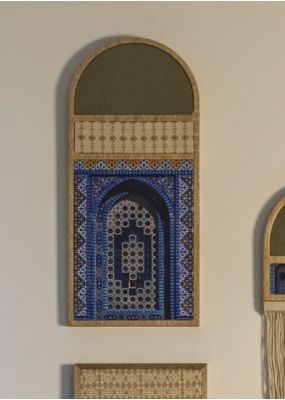 مُعلقة حائط بتصميم قبة الصخرة المشرفة مع تطريز