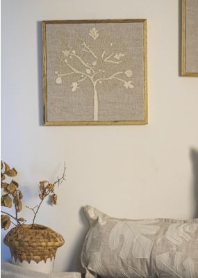 Fig Tree Embroidered Wall Hanging