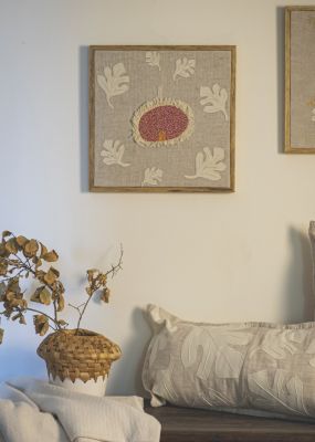 Fig Fruit Embroidered Wall Hanging