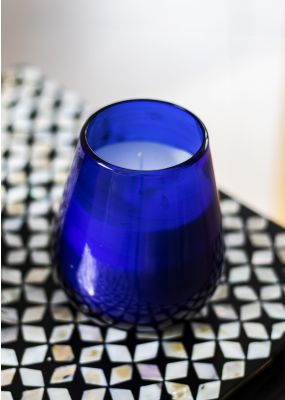 Candle in Blue Glass 
