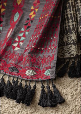 Hand-Embroidered Shawl - 2 Colors