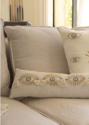 “Eye of the Orient” Embroidered Cushion 