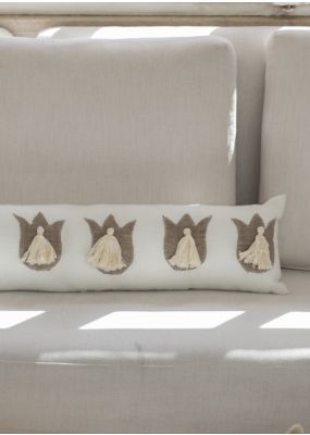 Tulips Embroidered Cushion