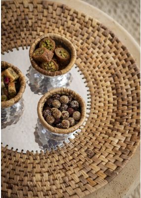 Hammered Metal-Banana Leaf Tray 