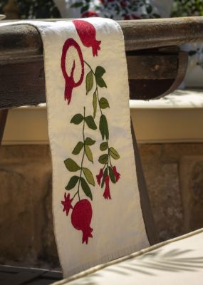 Pomegranate Branches Embroidered Table Runner 
