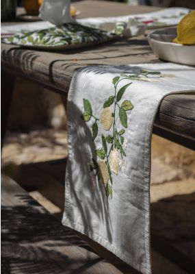 Lemon Branches Embroidered Table Runner 