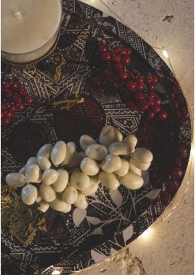 Oval Pomegranates Decoupaged Tray