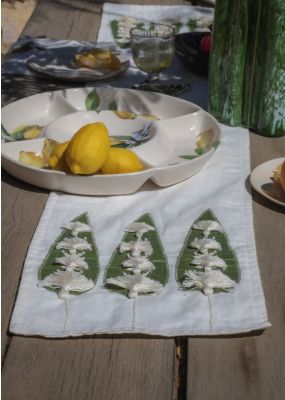 Cypress Trees Embroidered Table Runner