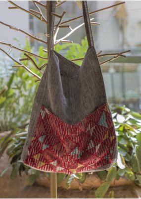 Hand-Embroidered Linen Tote Bag