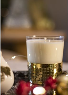 Candle Glass With Gold Cover & Ring