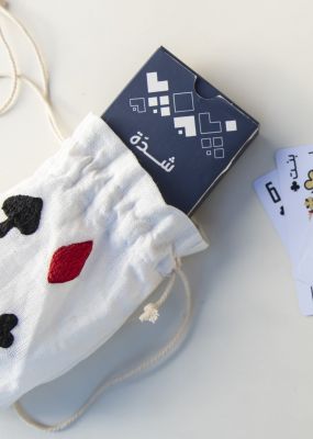 Embroidered Bag with Two Decks of Playing Cards