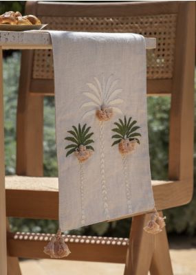 Palm Trees Embroidered Table Runner