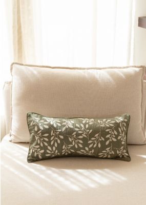 Olive Branches Embroidered Cushion Cover 