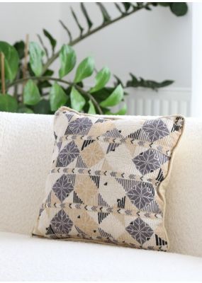 Rhombic Embroidered Cushion