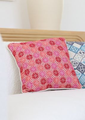 Floral Embroidered Cushion