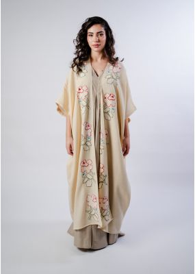 Badia Beige Wool Abaya