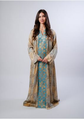 Talia Dress with Blue Embroidery