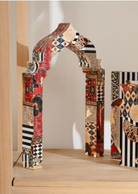 Wooden Gate Stand with Decoupage