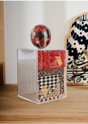 Plexi Box with Spherical Handle & Decoupage