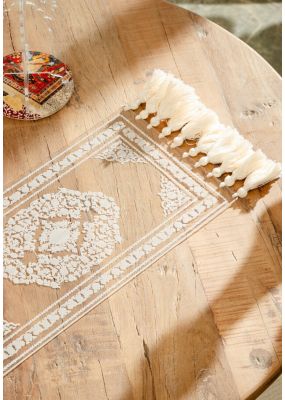 صينية أكريليك محفورة مع شراشيب