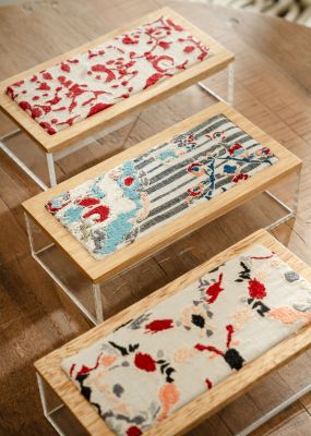 Small Plexi Box with Embroidered Wood Lid