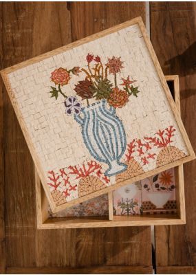 Floral Mosaic Wooden Box