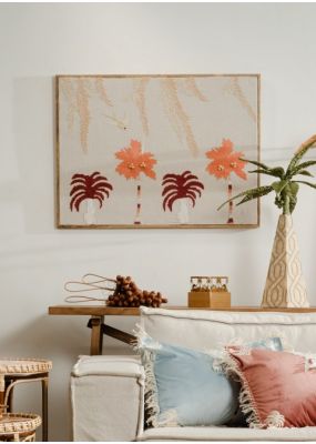 Palm Tree & Soaring Bird Wall Hanging 