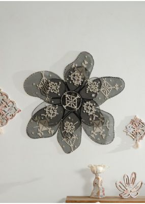 Embroidered Mesh Flower Wall Hanging