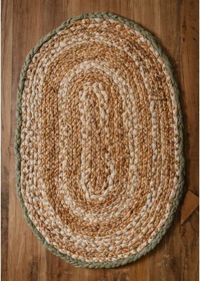 Halfa Leaves Oval Door Mat