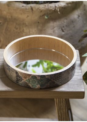 Round Mirror Tray With Decoupage