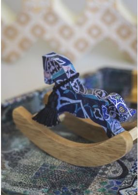 Wooden Rocking Horse with Decoupage: Small