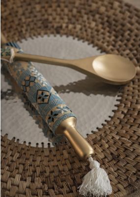 Wooden Rolling Pin with Embroidery 