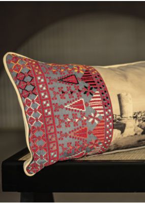 Jordan Heritage Cushion Cover with Red Embroidery