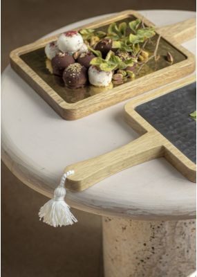 Serving Board with Hammered Metal 