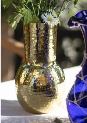 Small Hammered Metal Vase 