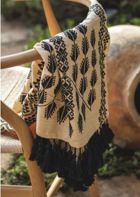 Feather Hand-Embroidered Shawl