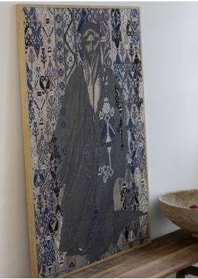 Bedouin Man Large Wall Hanging with Embroidery