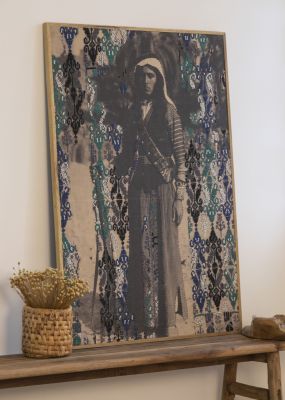 Young Bedouin Man Large Wall Hanging with Embroidery