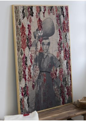 Palestinian Woman Large Wall Hanging with Embroidery