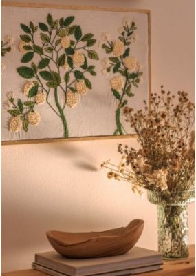 Lemon Trees Embroidered Wall Hanging 
