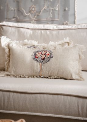 غطاء وسادة مطرّز بشجرة رمان فسيفسائية