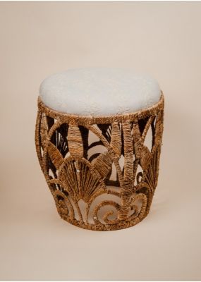 Halfa Leaves Metal Stool