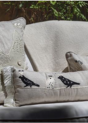 Birds on Tree Branch Embroidered Cushion 20*60